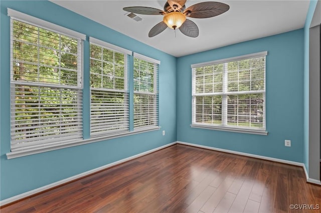 8334 E Lord Botetourt Loop, New Kent, VA 23124 - spare room featuring ceiling fan and wood finished floors