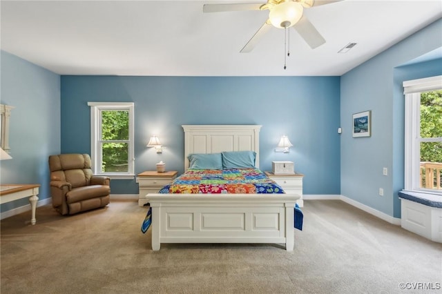 6002 Prospectors Bluff Ln, Mechanicsville, VA 23116 - bedroom with light colored carpet and a ceiling fan