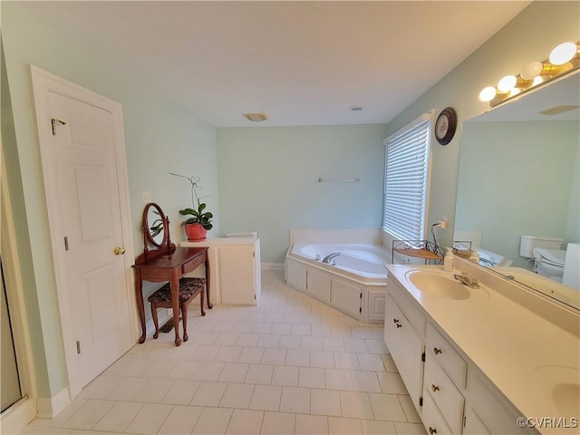 231 White Sand Ct, Colonial Heights, VA 23834 - full bathroom featuring a bath, double vanity, and tile patterned floors