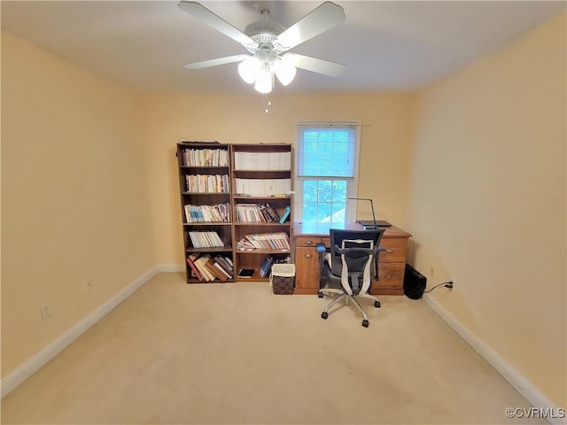 231 White Sand Ct, Colonial Heights, VA 23834 - carpeted office space featuring a ceiling fan and baseboards