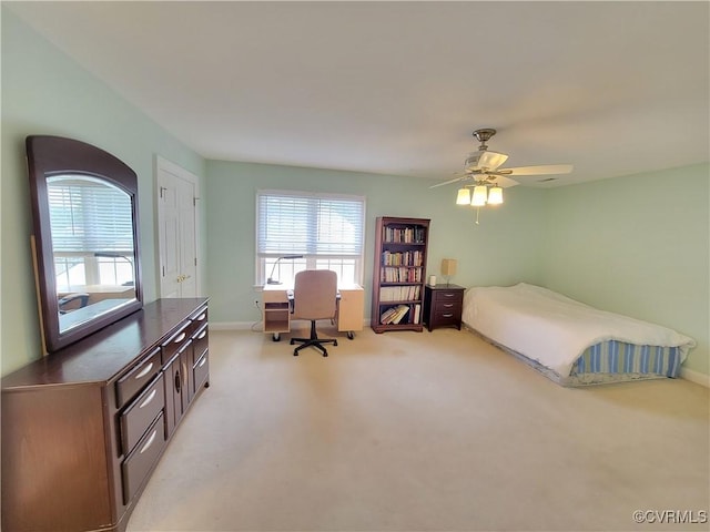 231 White Sand Ct, Colonial Heights, VA 23834 - bedroom featuring light carpet, a desk, and ceiling fan