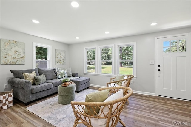 22805 Carson Rd, Carson, VA 23841 - living area featuring plenty of natural light, wood finished floors, and recessed lighting