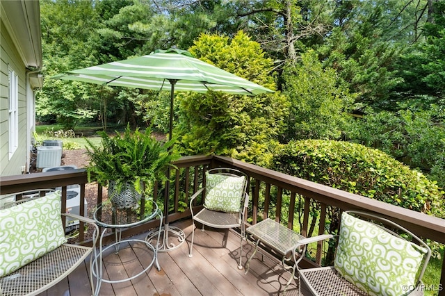 9039 Wood Sorrel Dr, Henrico, VA 23229 - wooden terrace with view of wooded area