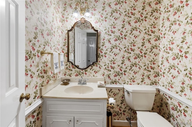 9039 Wood Sorrel Dr, Henrico, VA 23229 - bathroom featuring wallpapered walls and vanity