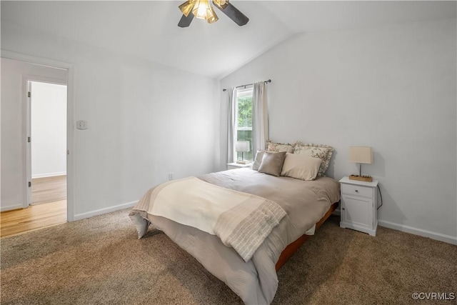 4508 Philips Path, Kents Store, VA 23084 - bedroom with light carpet, lofted ceiling, and a ceiling fan