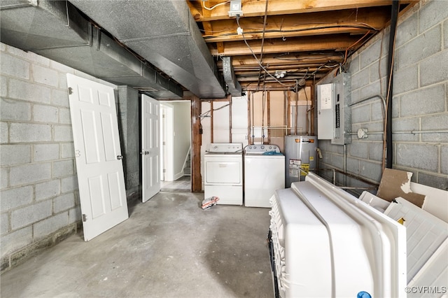 4816 Stornoway Dr, Ampthill, VA 23234 - unfinished basement with electric water heater, washer and dryer, and electric panel