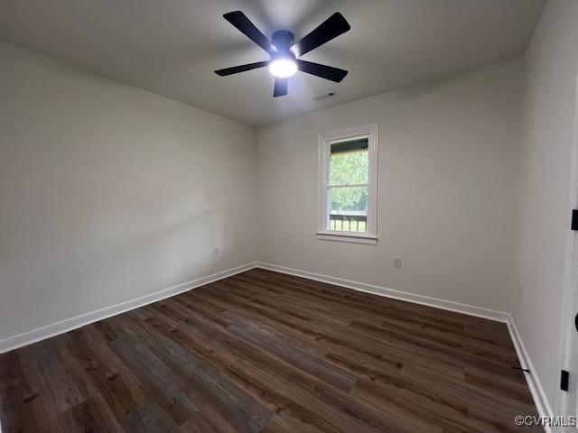 1781 Signboard Rd, Bumpass, VA 23024 - unfurnished room featuring dark wood-style flooring and ceiling fan