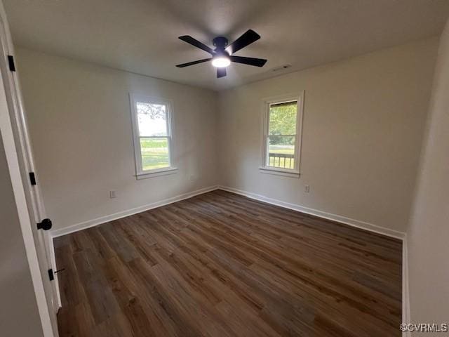 1781 Signboard Rd, Bumpass, VA 23024 - empty room featuring dark wood-style flooring and ceiling fan