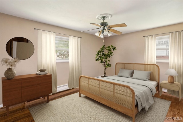 2407 Birchwood Rd, Henrico, VA 23294 - bedroom with wood finished floors and a ceiling fan