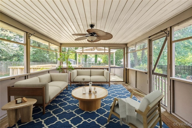 2407 Birchwood Rd, Henrico, VA 23294 - sunroom / solarium featuring ceiling fan and an outdoor hangout area