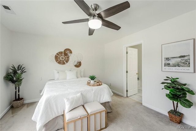 915 Jamerson Ln, Glen Allen, VA 23059 - bedroom featuring light carpet, ensuite bathroom, and a ceiling fan