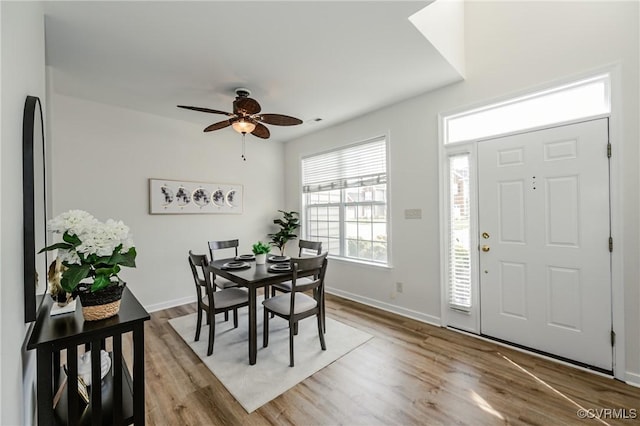 915 Jamerson Ln, Glen Allen, VA 23059 - dining room with a ceiling fan and wood finished floors