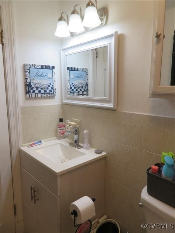 5900 River Rd, South Chesterfield, VA 23803 - half bathroom with tile walls and vanity