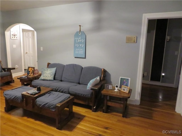 5900 River Rd, South Chesterfield, VA 23803 - living room with arched walkways and wood finished floors