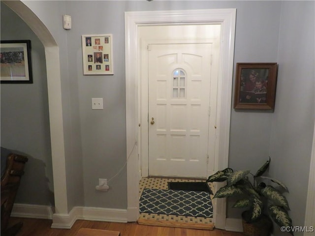 5900 River Rd, South Chesterfield, VA 23803 - foyer entrance featuring wood finished floors and arched walkways
