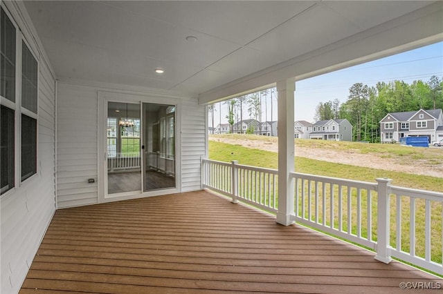 7127 Braxton Ct, Ladysmith, VA 22546 - deck with a residential view and a lawn