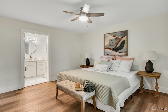 407 S 19th Ave, Hopewell, VA 23860 - bedroom with light wood-style flooring, ensuite bath, and ceiling fan