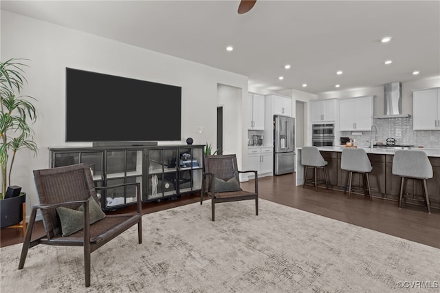 10109 Hollythorne Ln, Mechanicsville, VA 23116 - living area with wood finished floors and recessed lighting