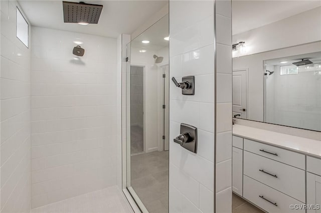 7107 Braxton Ct, Ladysmith, VA 22546 - full bathroom featuring tiled shower, vanity, healthy amount of natural light, and recessed lighting