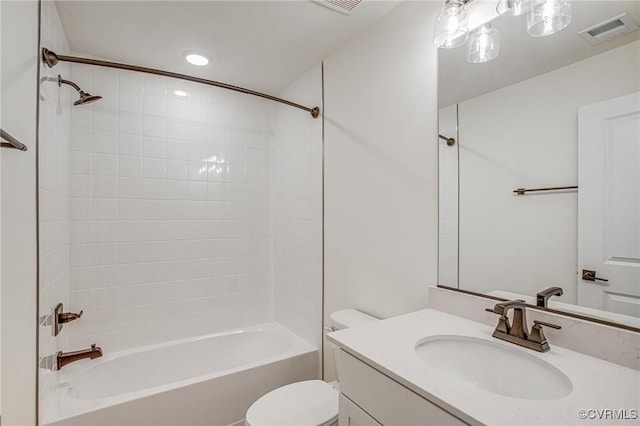 7107 Braxton Ct, Ladysmith, VA 22546 - bathroom featuring vanity,  shower combination, and recessed lighting