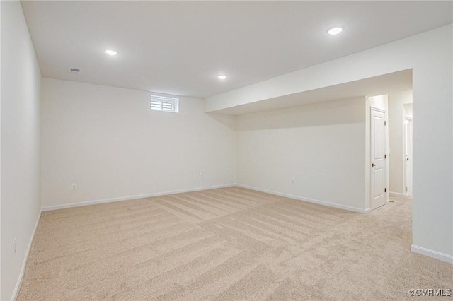 7107 Braxton Ct, Ladysmith, VA 22546 - below grade area featuring light carpet and recessed lighting