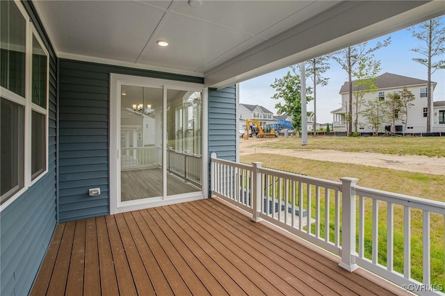 7107 Braxton Ct, Ladysmith, VA 22546 - deck featuring a residential view and a lawn