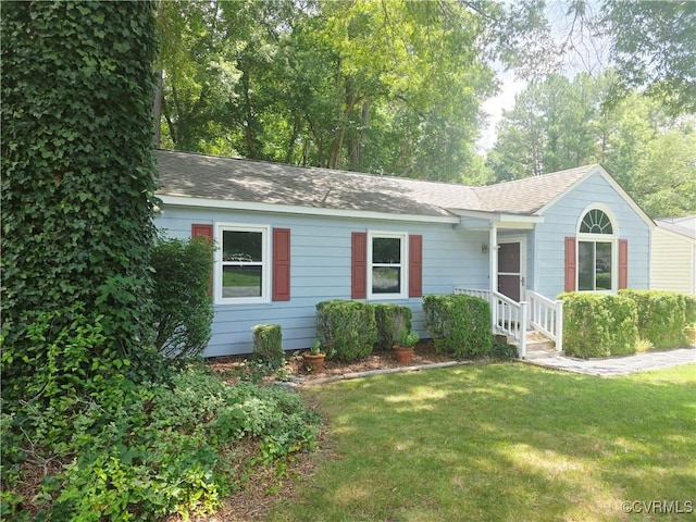 15805 Roland View Dr, Chesterfield, VA 23831 - ranch-style house with a front lawn and roof with shingles
