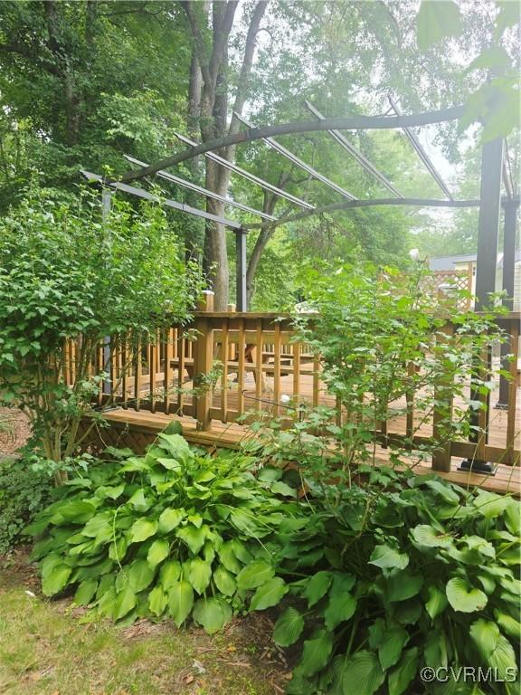 15805 Roland View Dr, Chesterfield, VA 23831 - view of yard featuring a wooden deck