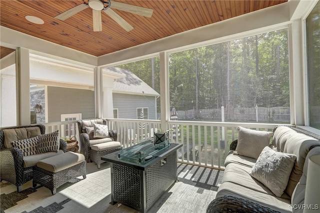 5025 Ellis Meadows Ct, Glen Allen, VA 23059 - sunroom featuring a ceiling fan and outdoor lounge area