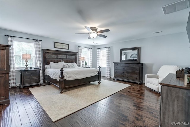 5025 Ellis Meadows Ct, Glen Allen, VA 23059 - bedroom featuring multiple windows, dark wood finished floors, and ceiling fan