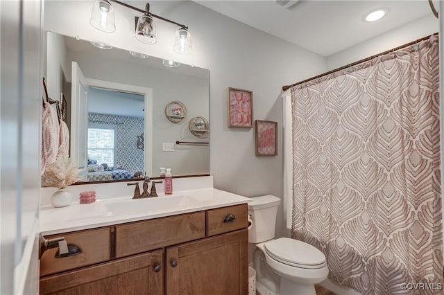 5025 Ellis Meadows Ct, Glen Allen, VA 23059 - bathroom with vanity and curtained shower