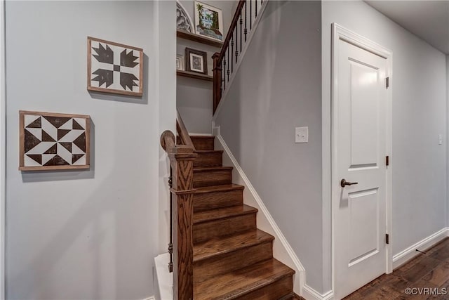 5025 Ellis Meadows Ct, Glen Allen, VA 23059 - stairs featuring baseboards and wood finished floors