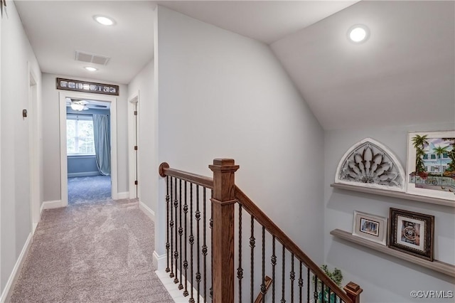 5025 Ellis Meadows Ct, Glen Allen, VA 23059 - hallway featuring an upstairs landing, carpet floors, and recessed lighting