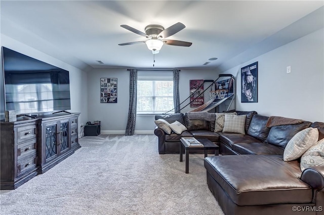 5025 Ellis Meadows Ct, Glen Allen, VA 23059 - living room with carpet and a ceiling fan
