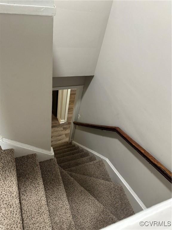 1883 Fairfax St, Petersburg, VA 23805 - stairs featuring baseboards and carpet floors