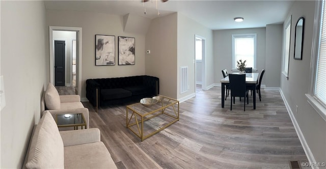 1883 Fairfax St, Petersburg, VA 23805 - living area featuring wood finished floors and baseboards