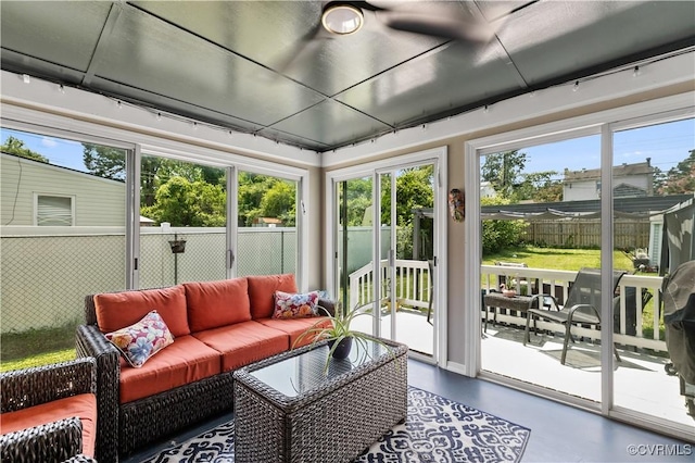6213 Monument Ave, Richmond, VA 23226 - sunroom featuring an outdoor hangout area and finished concrete flooring