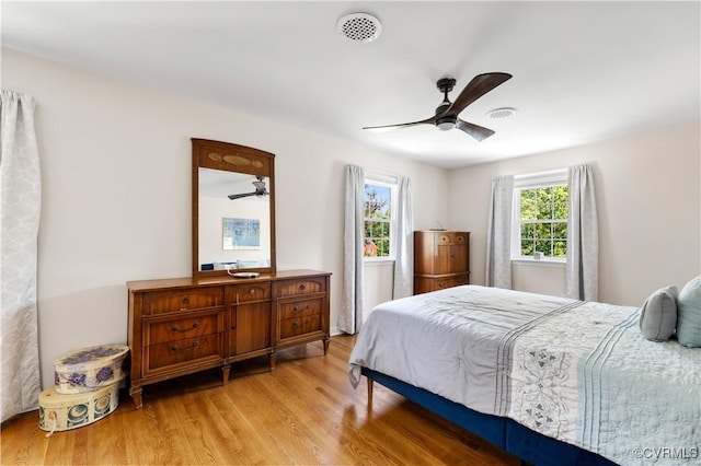 6213 Monument Ave, Richmond, VA 23226 - bedroom featuring light wood-style floors and ceiling fan