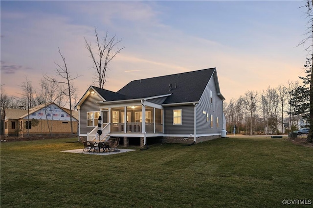 LOT47 Wendenburg Cir Lot 47, King William, VA 23009 - rear view of house with a lawn, a patio area, and a shingled roof