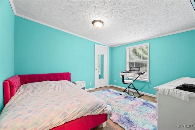 4627 Powhatan Lakes Rd Unit B, Powhatan, VA 23139 - bedroom featuring ornamental molding, carpet flooring, and a textured ceiling