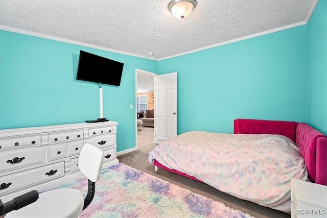 4627 Powhatan Lakes Rd Unit B, Powhatan, VA 23139 - bedroom with a textured ceiling, ornamental molding, and carpet