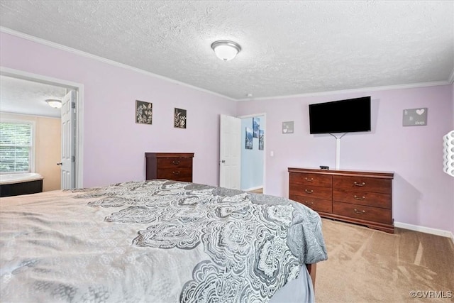4627 Powhatan Lakes Rd Unit B, Powhatan, VA 23139 - bedroom with light carpet, ornamental molding, and a textured ceiling
