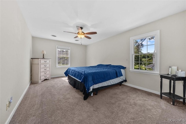 7906 Belmont Stakes Dr, Midlothian, VA 23112 - bedroom featuring multiple windows, carpet flooring, and ceiling fan