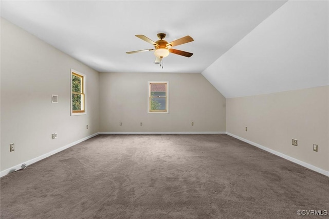 7906 Belmont Stakes Dr, Midlothian, VA 23112 - additional living space featuring a ceiling fan, carpet flooring, and vaulted ceiling