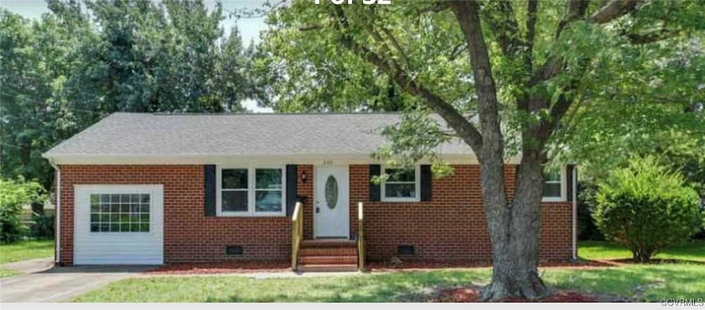 242 Bannon Ct, Hampton, VA 23666 - view of front of home featuring crawl space, brick siding, and entry steps