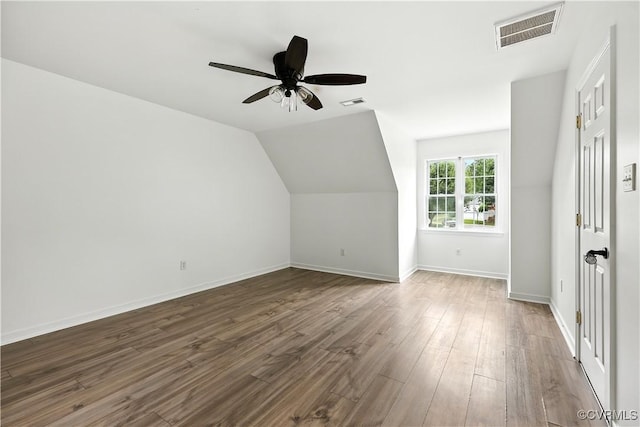 11918 Hazelnut Branch Ter, Midlothian, VA 23112 - bonus room featuring dark wood-style floors, ceiling fan, and vaulted ceiling