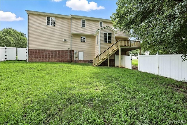 11918 Hazelnut Branch Ter, Midlothian, VA 23112 - back of property featuring stairway, a fenced backyard, a wooden deck, and a gate