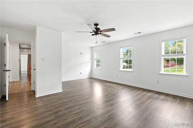 11918 Hazelnut Branch Ter, Midlothian, VA 23112 - unfurnished room with ceiling fan and dark wood-style floors