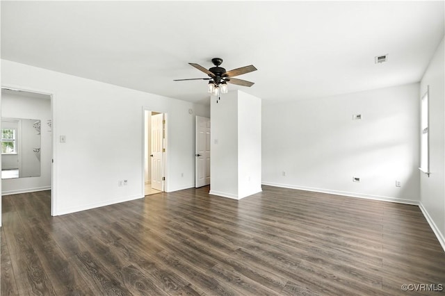 11918 Hazelnut Branch Ter, Midlothian, VA 23112 - spare room with ceiling fan and dark wood finished floors