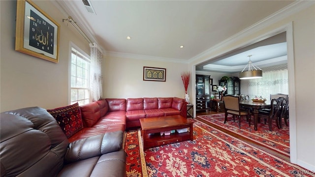 2024 Rockstone Pl, Henrico, VA 23238 - living area with ornamental molding and wood finished floors